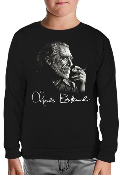Charles Bukowski Siyah Çocuk Sweatshirt
