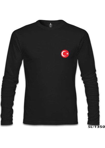 Ay Yıldız - Göğüs Logo 2 Siyah Erkek Sweatshirt fiyatları