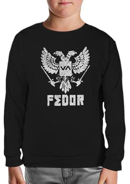 Fedor - Logo Siyah Çocuk Sweatshirt