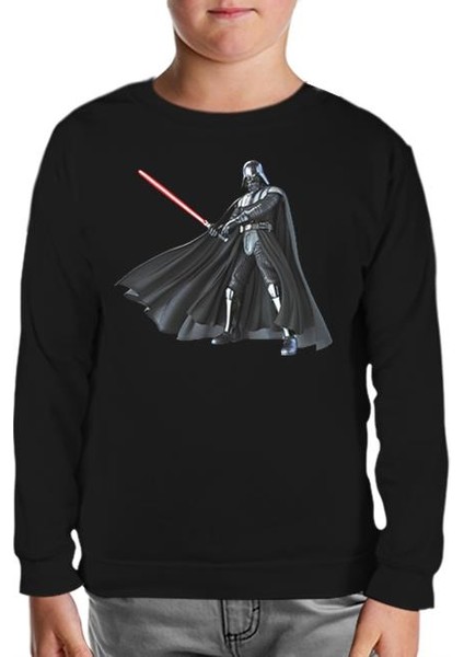 Star Wars - Darth Vader Lightsaber Siyah Çocuk Sweatshirt