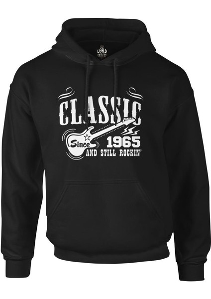 Since 1965 Siyah Erkek Fermuarsız Kapşonlu