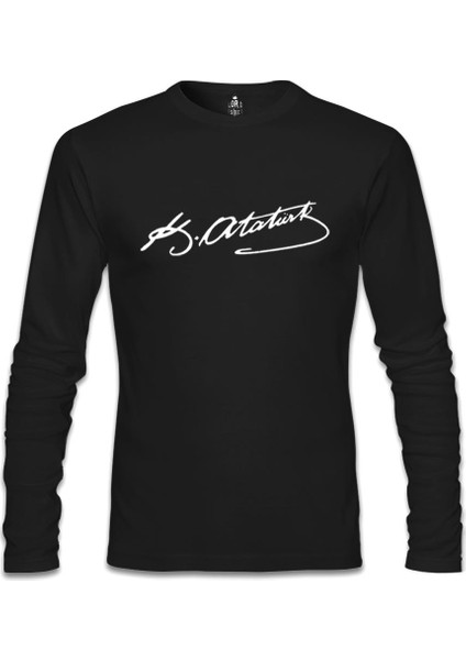 Atatürk Imza Siyah Erkek Sweatshirt