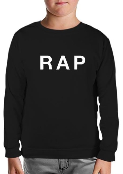 Rap Siyah Çocuk Sweatshirt