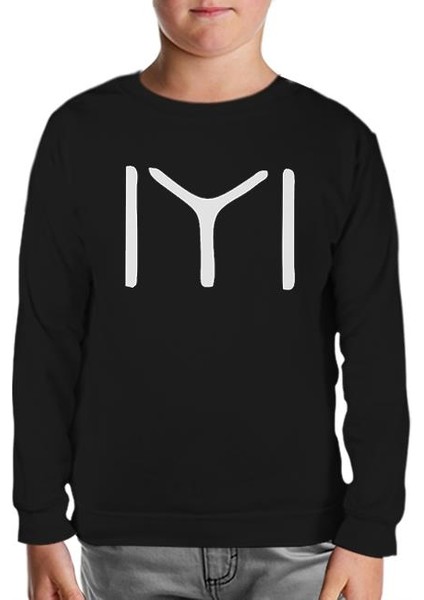 Türk Kayı Boyu - Logo Siyah Çocuk Sweatshirt