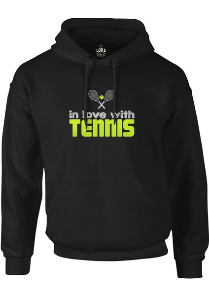 Tenis - In Love With Siyah Erkek Fermuarsız Kapşonlu