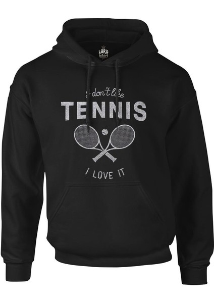 Tenis - Love It Siyah Erkek Fermuarsız Kapşonlu
