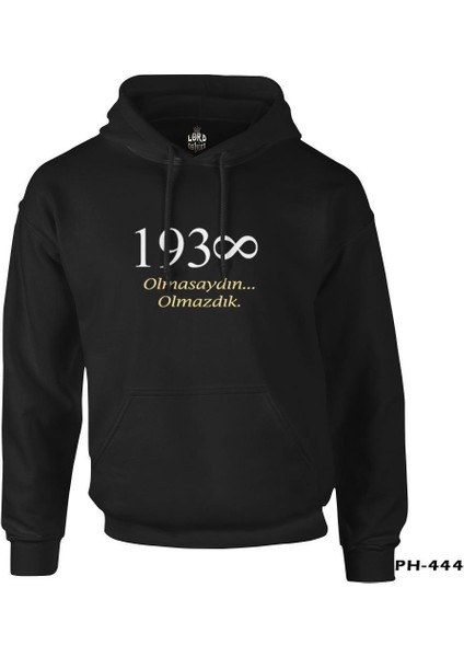 Atatürk - Olmasaydın.. Olmazdık Siyah Erkek Fermuarsız Kapşonlu