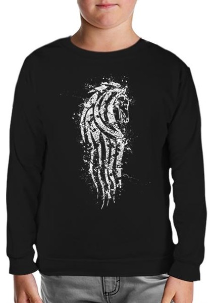 Tattoo - At Siyah Çocuk Sweatshirt