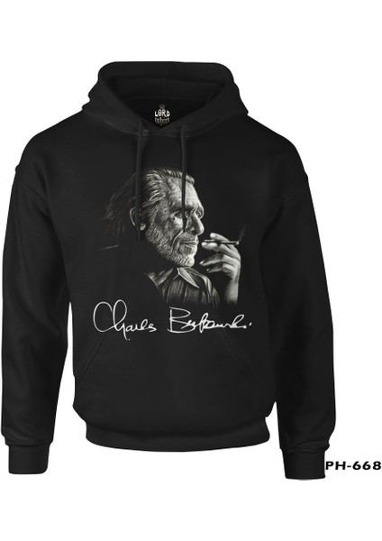 Charles Bukowski Siyah Erkek Fermuarsız Kapşonlu fiyatları
