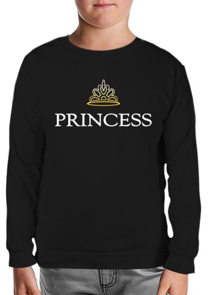 Princess Siyah Çocuk Sweatshirt