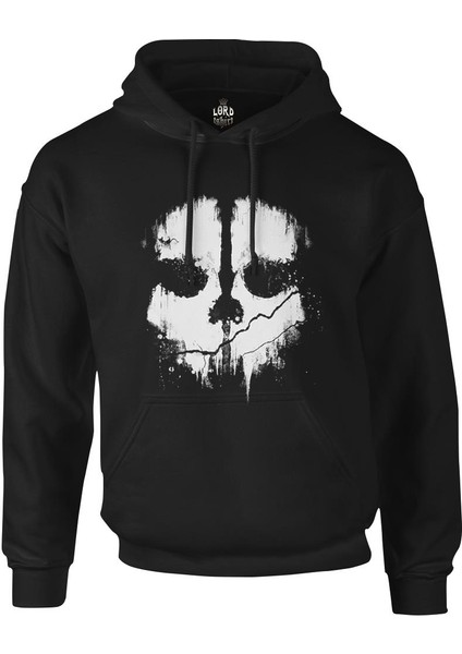 Call Of Duty - Skull Siyah Erkek Fermuarsız Kapşonlu