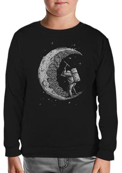Space - Construction Siyah Çocuk Sweatshirt