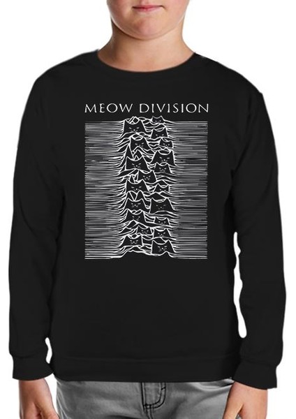 Meow Division Siyah Çocuk Sweatshirt