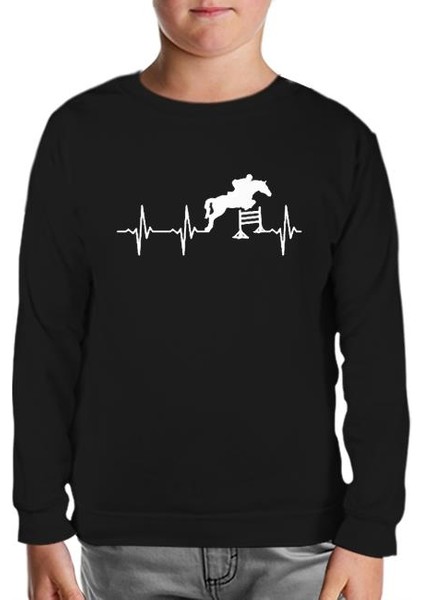 At 10 Siyah Çocuk Sweatshirt