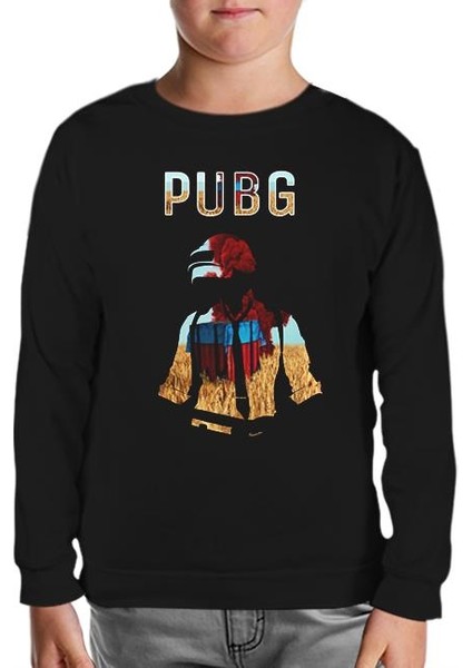 Pubg - Red Storm Siyah Çocuk Sweatshirt