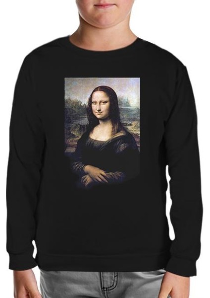 Mona Lisa Siyah Çocuk Sweatshirt