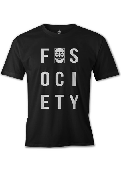 Mr. Robot - Fsociety Logo Siyah Erkek Tshirt