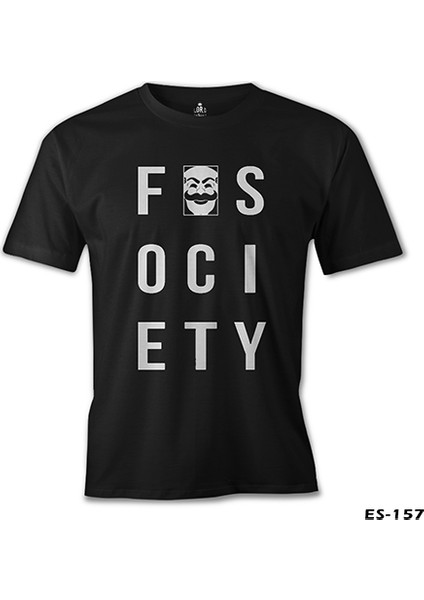 Mr. Robot - Fsociety Logo Siyah Erkek Tshirt
