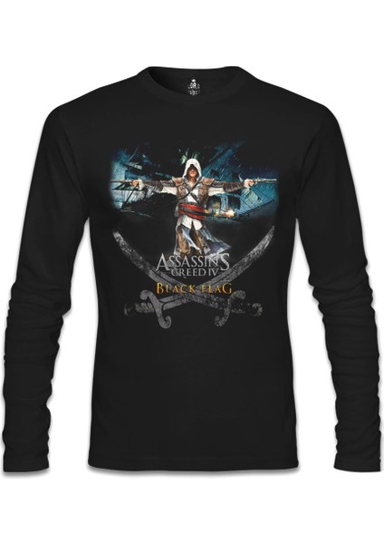 Assassin's Creed 4 Siyah Erkek Sweatshirt