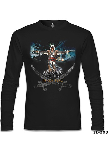 Assassin's Creed 4 Siyah Erkek Sweatshirt