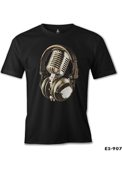Microphone & Headphone Siyah Erkek Tshirt fiyatları