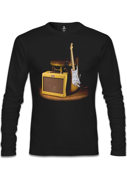 Fender And The Rock 'n Roll Siyah Erkek Sweatshirt