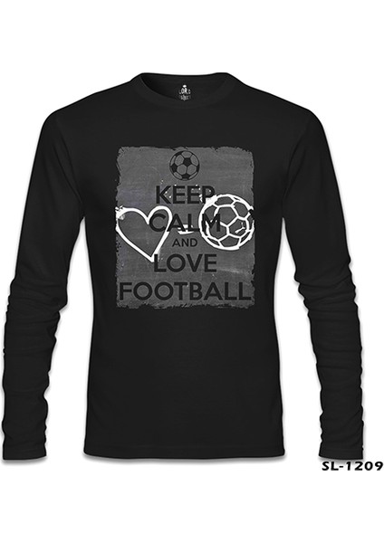 Keep Calm And Love Football Siyah Erkek Sweatshirt fiyatları