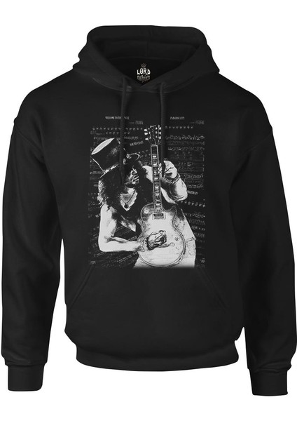 Slash - Guitar Siyah Erkek Fermuarsız Kapşonlu