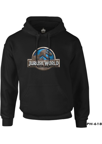 Jurassic World Siyah Erkek Fermuarsız Kapşonlu
