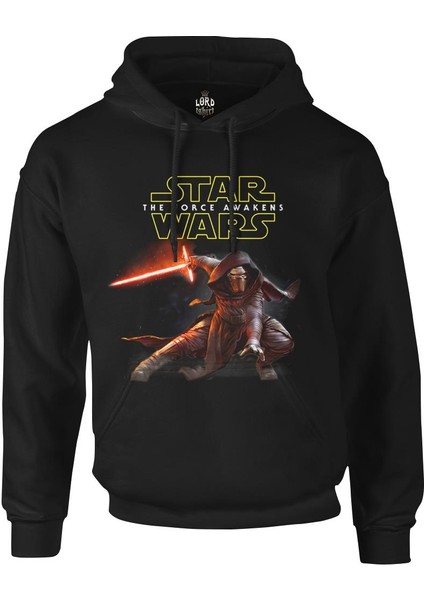 Star Wars - The Force Awakens 10 Siyah Erkek Fermuarsız Kapşonlu