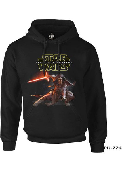Star Wars - The Force Awakens 10 Siyah Erkek Fermuarsız Kapşonlu