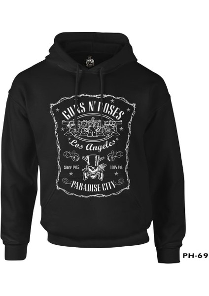 Guns N' Roses - Paradise City Siyah Erkek Fermuarsız Kapşonlu