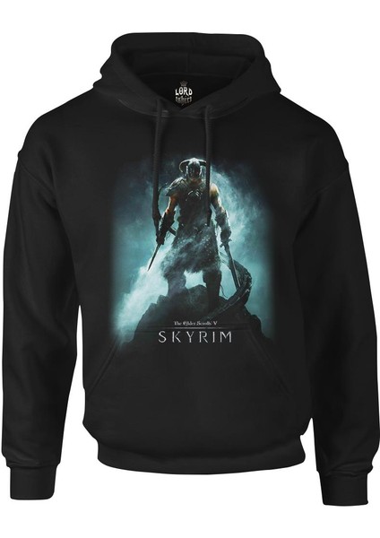 Skyrim - Dawnguard Siyah Erkek Fermuarsız Kapşonlu