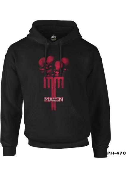 Marilyn Manson - mm Siyah Erkek Fermuarsız Kapşonlu