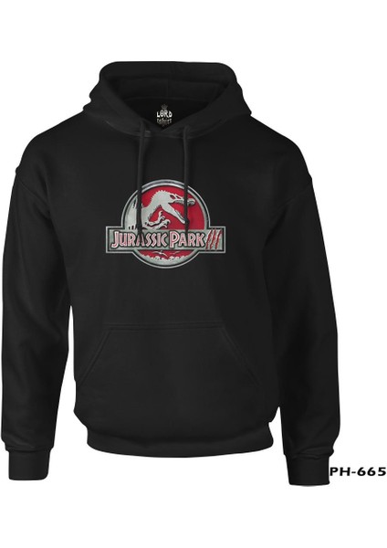 Jurassic Park - Logo Siyah Erkek Fermuarsız Kapşonlu fiyatları