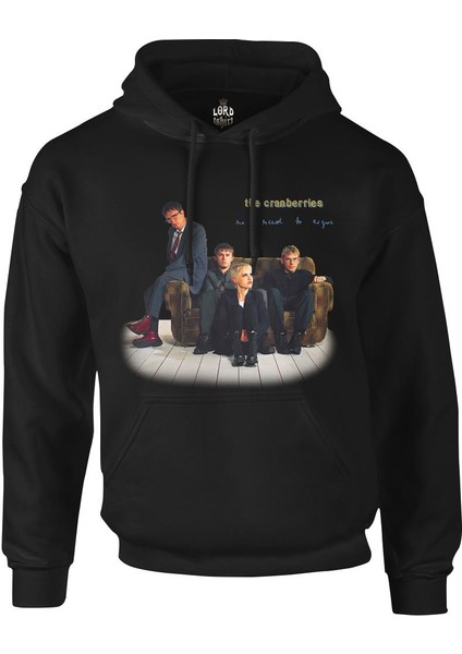 The Cranberries Siyah Erkek Fermuarsız Kapşonlu