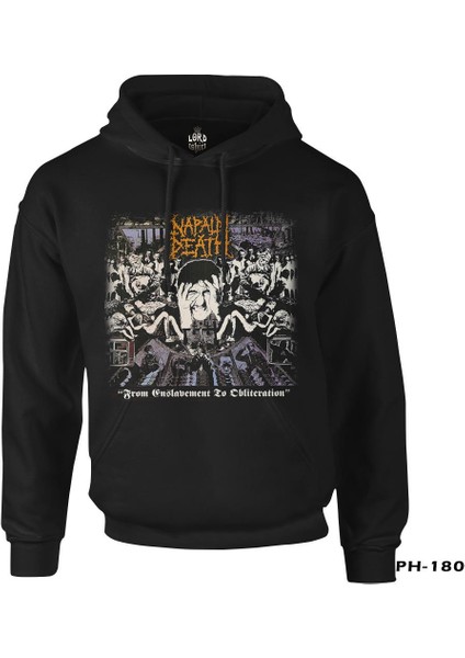 Napalm Death - From Enslavement Siyah Erkek Fermuarsız Kapşonlu