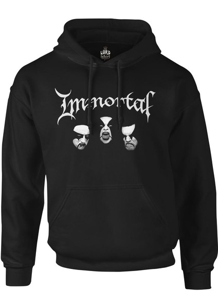 Immortal Siyah Erkek Fermuarsız Kapşonlu