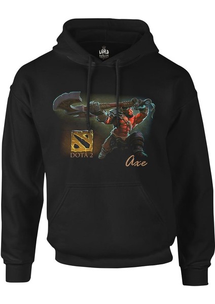Dota 2 - Axe Siyah Erkek Fermuarsız Kapşonlu