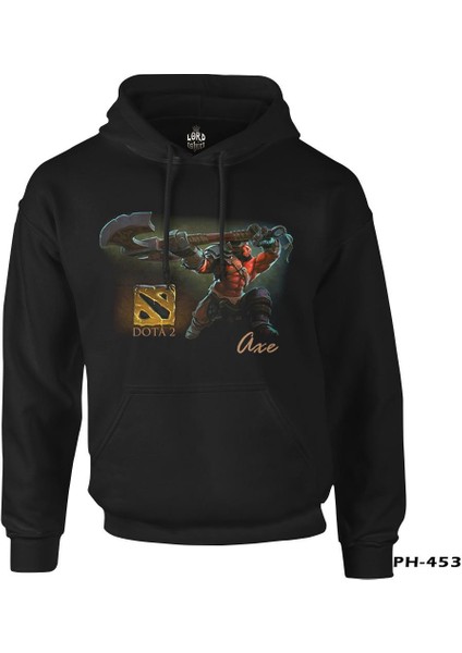 Dota 2 - Axe Siyah Erkek Fermuarsız Kapşonlu