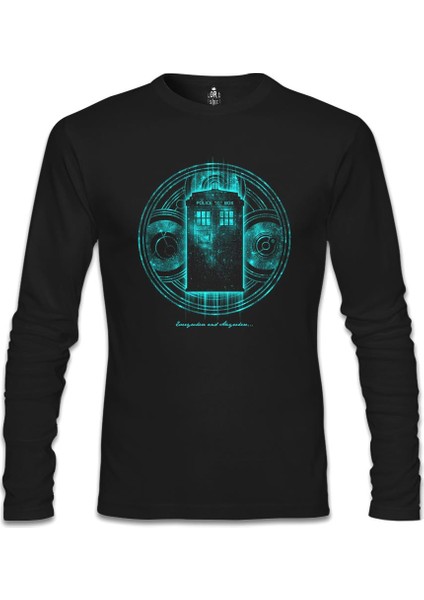 Doctor Who - Anywhere Siyah Erkek Sweatshirt