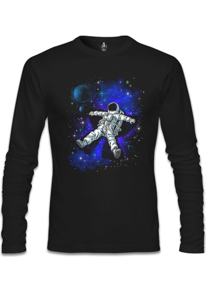 Dreams In Space Siyah Erkek Sweatshirt