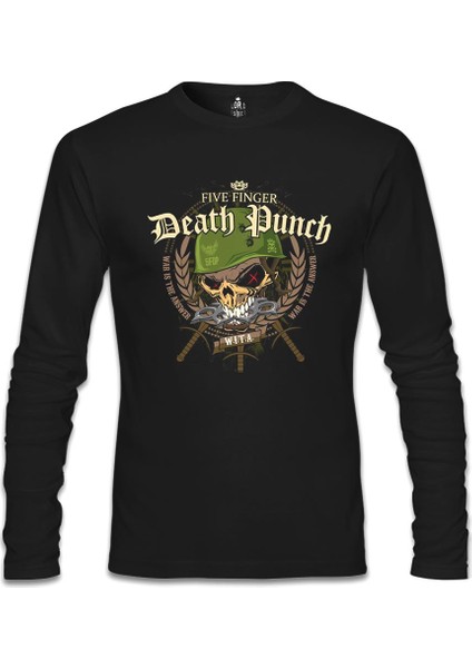 Five Finger Death Punch Poster - Warhead Siyah Erkek Sweatshirt