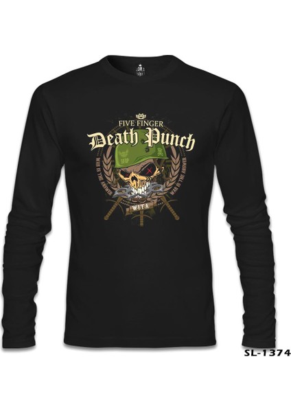 Five Finger Death Punch Poster - Warhead Siyah Erkek Sweatshirt fiyatları