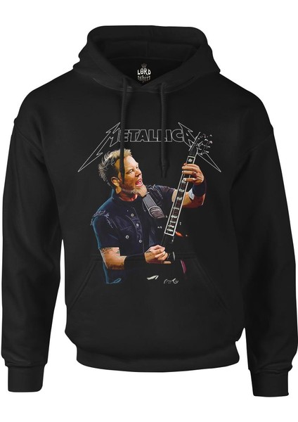 Metallica - James Guitar Siyah Erkek Fermuarsız Kapşonlu