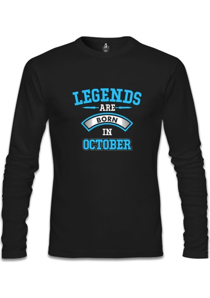 Legends Born In October - Arrow Siyah Erkek Sweatshirt