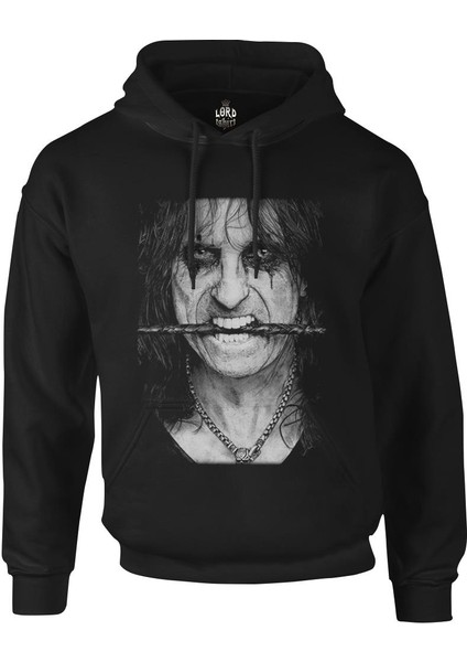 Alice Cooper Siyah Erkek Fermuarsız Kapşonlu