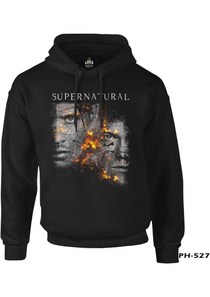 Supernatural - Winchester Siyah Erkek Fermuarsız Kapşonlu