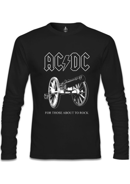 Ac Dc - For Those About To Rock Cover Siyah Erkek Sweatshirt