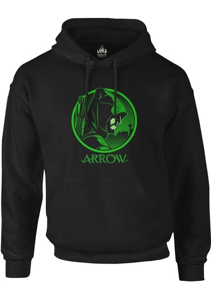 Arrow - 2 Siyah Erkek Fermuarsız Kapşonlu